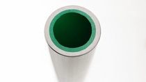 Co-extruded pipe made of Ultradur® (green) and PVC. Wherever extruded profiles need to be reinforced and a light, extremely rigid or high-insulation product is required, BASF’s technical plastic is the partner of choice.