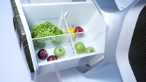 Cutaway illustration showing the polyurethane insulation layer within a refrigerator structure.