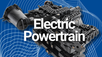 eMobility: Grey electric powertrain applications on blue background eMobility: Grey electric powertrain applications on blue background