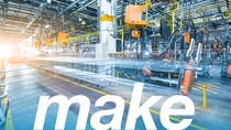 Visual of the Make topic from #OurPlasticsJourney showing a factory hall 