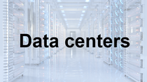 Modern data centers housing high-density server infrastructure for secure data processing and storage.