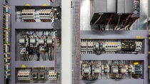 Distribution board (panelboard, breaker panel, or electric panel) is component of electricity supply system that divides  electrical power feed into subsidiary circuits. Moscow - 2018 Distribution board (panelboard, breaker panel, or electric panel) is component of electricity supply system that divides  electrical power feed into subsidiary circuits. Moscow - 2018