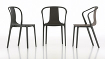 Der neue Stuhl Belleville von Vitra besteht aus zwei separaten Komponenten – eine Rahmenstruktur und eine Sitzschale, aus Ultramid® B3EG6 SI, einem Polyamid der BASF mit besonders hoher Oberflächenqualität (SI: surface improved). Der neue Stuhl entsteht im sogenannten GIT-Verfahren, einer speziellen Spritzgießtechnik (Gasinjektionstechnik) und ist mithilfe des Simulationsinstruments Ultrasim® entwickelt worden. Erstmals ließ sich bei einer Festigkeitssimulation die reale Form der Gasblasen der GIT berücksichtigen.

The new Belleville chair from Vitra consists of two separate components – a frame structure and a seat shell made of Ultramid® B3EG6 SI, a polyamide from BASF with an exceptionally high surface quality (SI: surface improved). The new chair is produced using the GIT method, a special injection molding technology (gas-injection technology) and was developed using the Ultrasim® simulation instrument. For the first time, the real shape of the GIT gas bubbles was taken into account in a strength simulation.