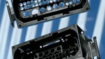 Heavy-duty industrial connector housing designed for reliable electrical connections in demanding applications.