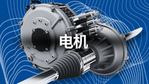 电动汽车蓝色背景上的灰色电动马达