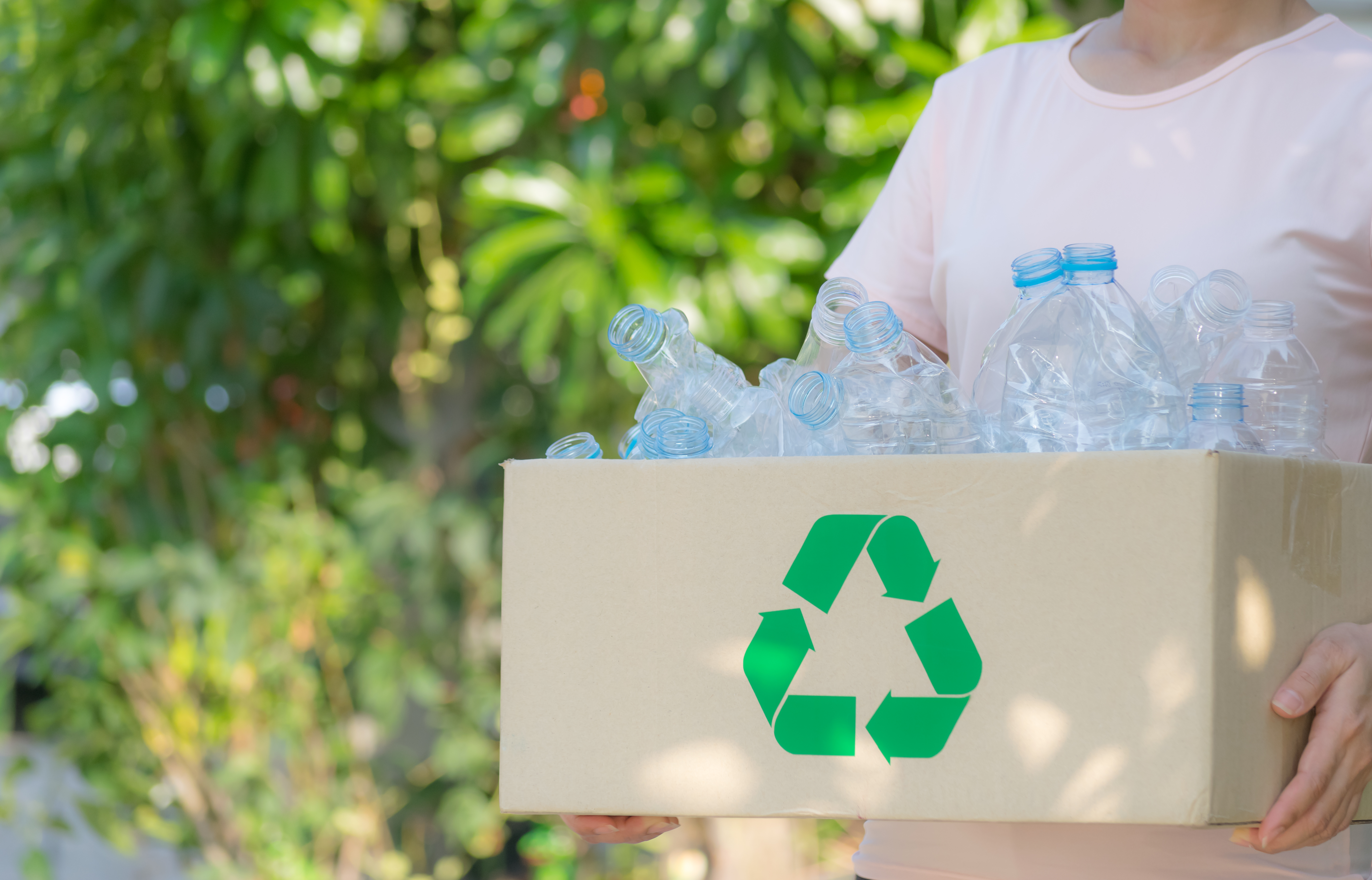 Woman hand holding box of garbage for recycle, Plastic bottles garbage for recycling concept reuse. Recycle or World Environment Day concept.; Shutterstock ID 1723013680; purchase_order: BASF_PC-002509; job: Website Plastic Additives; client: BASF Plastic Additives; other: Katharina Weber