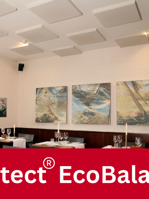 Basotect® and its various applications: This material is used in ceilings to reduce noise and sound in environments such as offices, restaurants, and galleries.