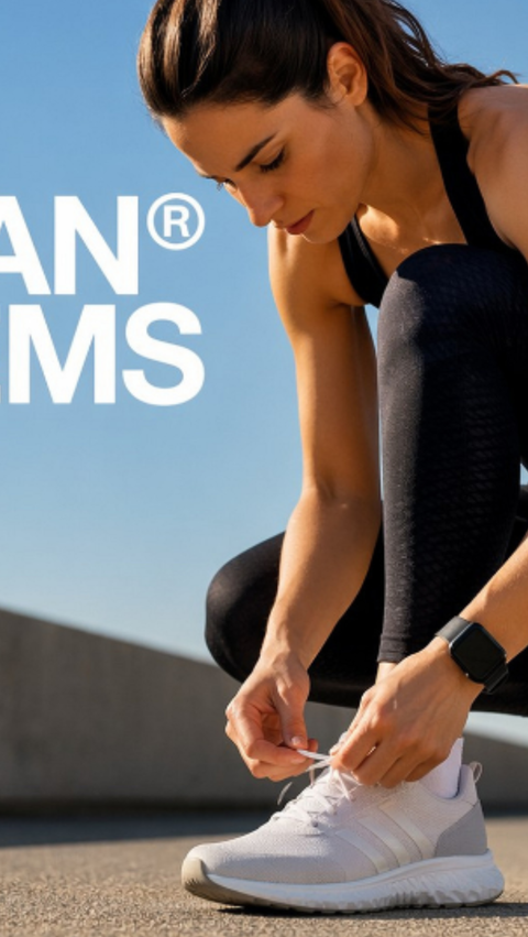 Promotional banner for BASF Elastopan® PU Systems, featuring an athlete tying a running shoe outdoors. Promotional banner for BASF Elastopan® PU Systems, featuring an athlete tying a running shoe outdoors.