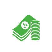 green icon of money  green icon of money