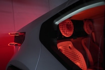 3D-printed seat with lattice design made of Ultrasint® TPU88A and coated with Ultracur3D® Coat F.